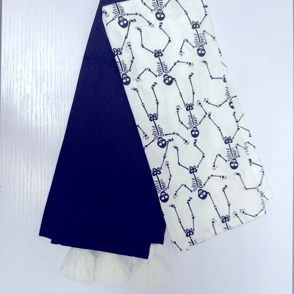Target Bullseye Playground Halloween Kitchen Towels- Skeletons, Ghost Tassels